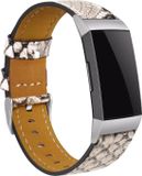 Strap-it Leren bandje - geschikt voor Fitbit Charge 3 / Fitbit Charge 4 - snake print