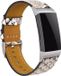 Strap-it Leren bandje - geschikt voor Fitbit Charge 3 / Fitbit Charge 4 - snake print