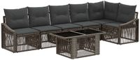 vidaXL Tuinbank Set 7-delig Grijs/Donkergrijs Polyrattan