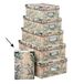 5Five Boîte de rangement/boîte - 2x - Impression feuilles vertes sur bois - L28 x l19.5 x H11 cm - Carton solide - Boîte à feuilles