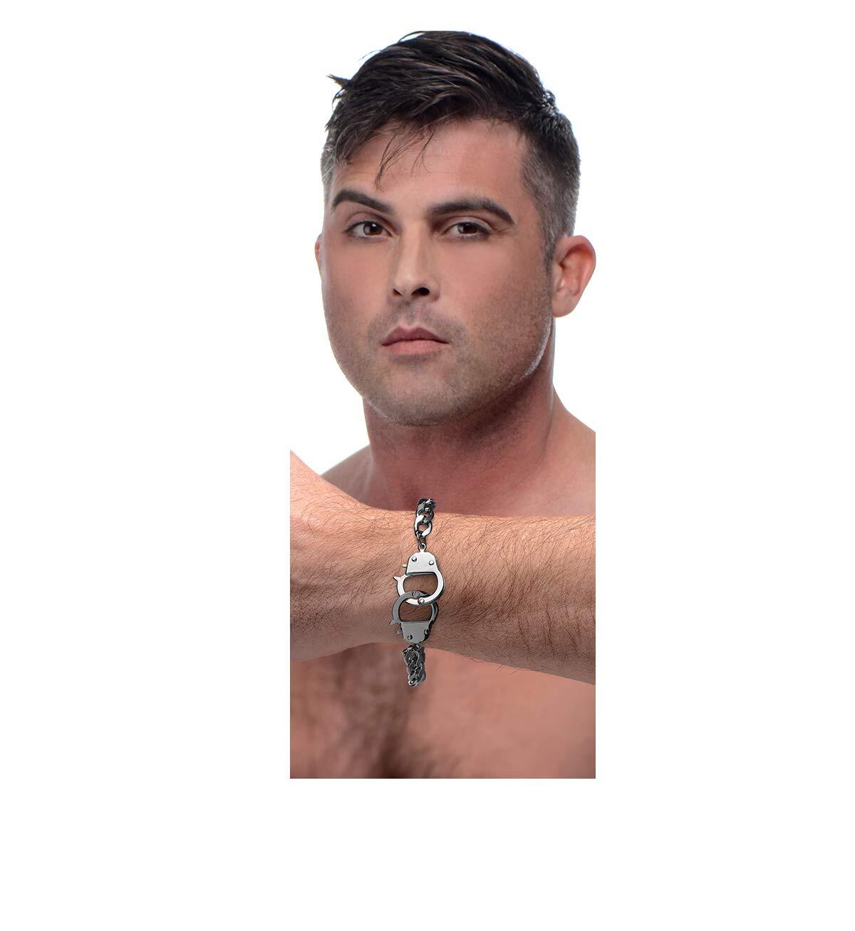 Master Series Cuff Him Handcuff Bracelet - Silver