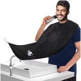 Goodies and Living Cape de rasage - Noir - Avec ventouse - Collecteur de poils pendant le rasage - Polyester - 120/80CM
