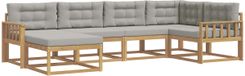 vidaXL Buiten bank set 5 st Wit en Lichtgrijs Polyester