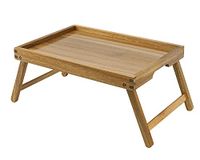 VaeFae Acacia Bed tafelblad, houten ontbijtdienblad met inklapbare poten, bedlade voor eten en laptop, eetbakjes voor slaapkamer