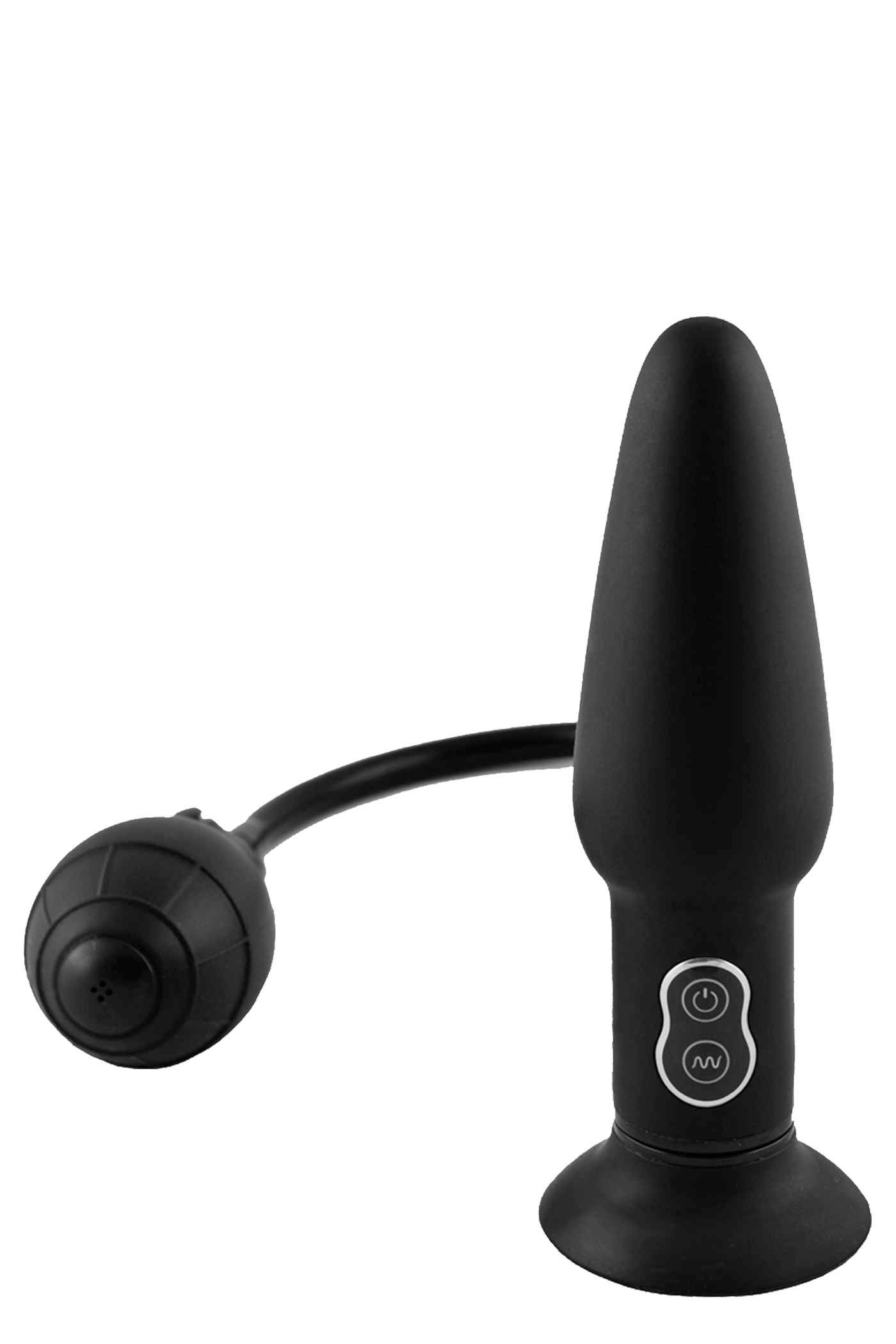 MaleSaTion Oppompbare Vibrerende Buttplug - Zwart