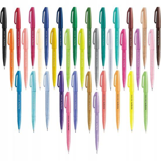 Pentel SES15C Brush Sign Pen Kalligrafie Marker - Groen