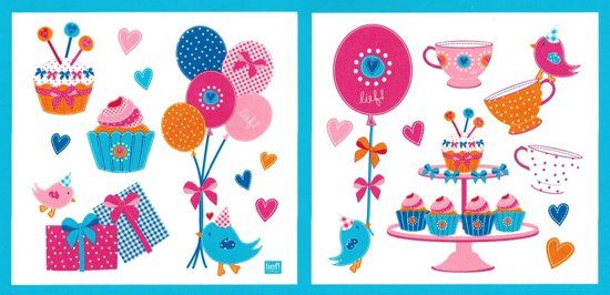 lief! lifestyle Lief! Roze Muurstickers voor in de Kinderslaapkamer - 31x30x1cm