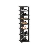 Furinno Compacte 8-Tier Verticale Ruimtebesparende Vrijstaande Schoentoren, Schoenenrek voor Kastingang, Espresso