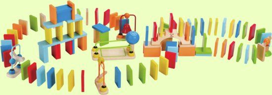 Hape Domino Fantastico - Houten Dominoset - Educatief Spel - 107 Onderdelen