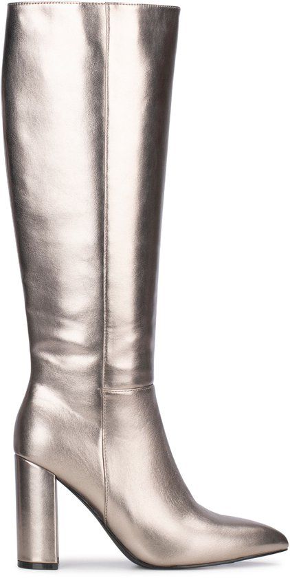 POSH by Poelman DamesLaarzen - Grijs - Imitatieleer, Synthetisch - Maat 39 - Gun Metallic