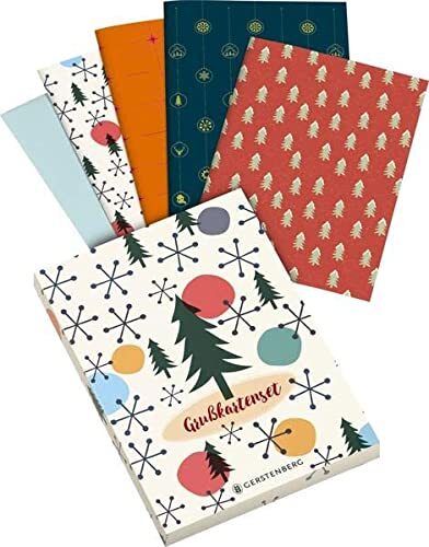 Gerstenberg Verlag Weihnachten - Grußkartenset: 8 Klappkarten mit Kuvert, 4 farbige Motive
