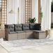 Maison Exclusive - Ensemble de meubles de jardin 5 pièces avec canapé et coussins, gris clair, en polyrotin