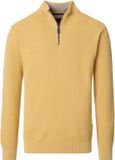 CASAMODA Halfzip Trui Structure Melange Geel - Maat XXL - Heren - Quarter zip