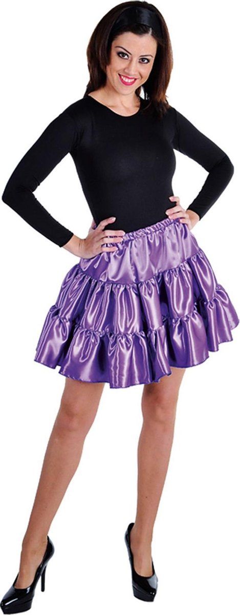 Magic design Verkleed Rok Dames Polyester Satijn Maat M - Paars