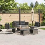 Maison Exclusive - Ensemble de jardin avec 6 places, polyrotin gris et gris foncé