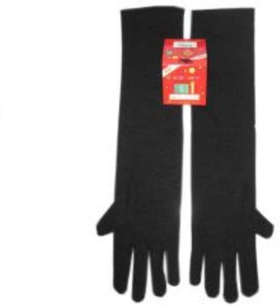 PartyXplosion - Handschoenen - Lang - Zwart - XXL