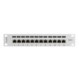 Lanberg Patch Panel 10", 12 poorten 1U, CAT.6, grijs