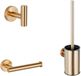 Adema Sparkle 2.0 Toiletset - porte-rouleau de papier toilette - crochet pour serviette - set de brosse de toilette - or mat
