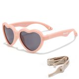 Maesy Baby Zonnebril Maes - 0 t/m 2 Jaar - Elastiek - Flexibel - UV400 Bescherming - Zonnebril Kind Hart - Licht Roze