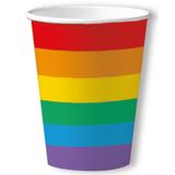 Merkloos / Sans marque 10x Gay Pride thema bekertjes regenboog 200 ml