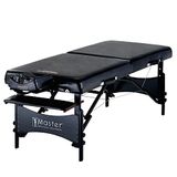 Master Massage Galaxy mobiel massagebed 71 cm inklapbaar, met houten poten en draagtas, zwart