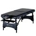 Master Massage Galaxy mobiel massagebed 71 cm inklapbaar, met houten poten en draagtas, zwart