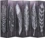 vidaXL Paravent pliant plumes 228x170 cm noir et blanc