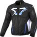 Macna Tazar 2.0 veste de moto textile imperméable, noir/blanc/bleu, taille M