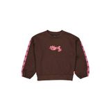 QPI sweater met tekst - donkerbruin