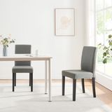 [en.casa] Eetkamerstoel set van 6 Hamburg eetkamerstoelen lichtgrijs en zwart