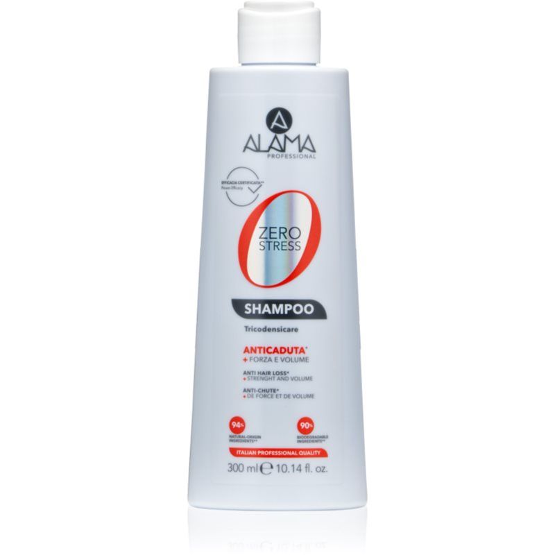 Alama Professional Zero Stress Hair Loss Shampoo Strengthening and Volumizing for Brittle and Weak Hair with Rosemary Extract and Wheat Protein 300ml