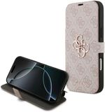 Guess 4G Big Metal Logo Book Wallet Case hoesje voor iPhone 17 Pro Max - Roze