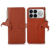 Xiaomi Étui Xiaomi Redmi K90 Pro Max/Poco F8 Ultra en cuir avec RFID - Marron