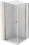 Mexen Mist-B Duo cabine de douche pivotante 80 x 80 cm, transparent, or