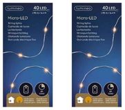 Lumineo Draadverlichting Lichtsnoer - 40 LED Lampjes - Warm Wit - 195 cm - Zilver