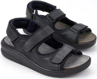 Mobils by Mephisto VALDEN Heren Sandaal - Extra Breed - Zwart - Maat 44