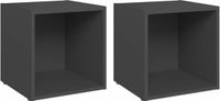 vidaXL Tv-meubelen 2 st 37x35x37 cm bewerkt hout grijs