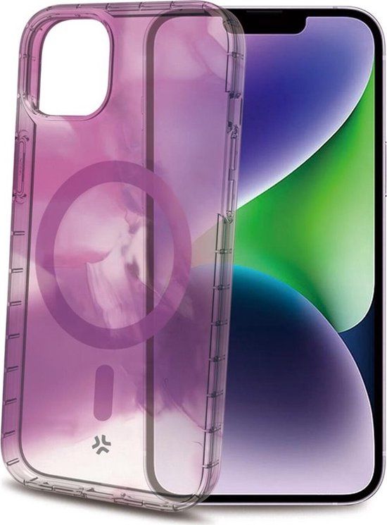 Celly MagShades Siliconen hoesje met Magsafe - Geschikt voor Apple iPhone 15 Pro Max - TPU Back cover - Paars