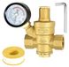 Merkloos Drukregelaar Water 3/4 Inch DN20 met Manometer - Messing Constructie