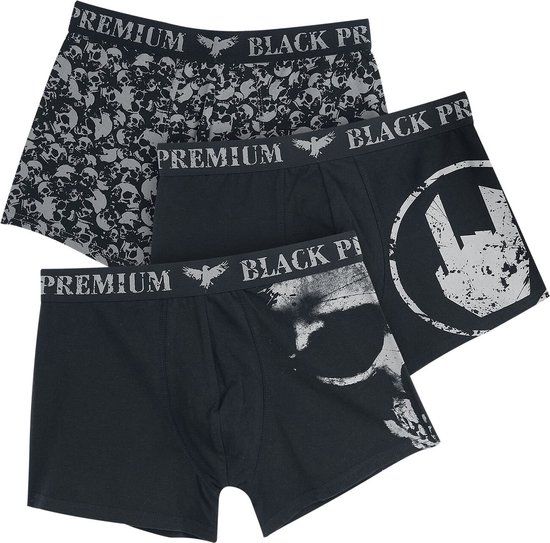 Black Premium by EMP Zwart-grijze boxershorts in een drie-pack - Heren - S