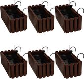 Merkloos 1836749 Serie - Balkon Bloembak - 40 cm - Bruin - 6 stuks