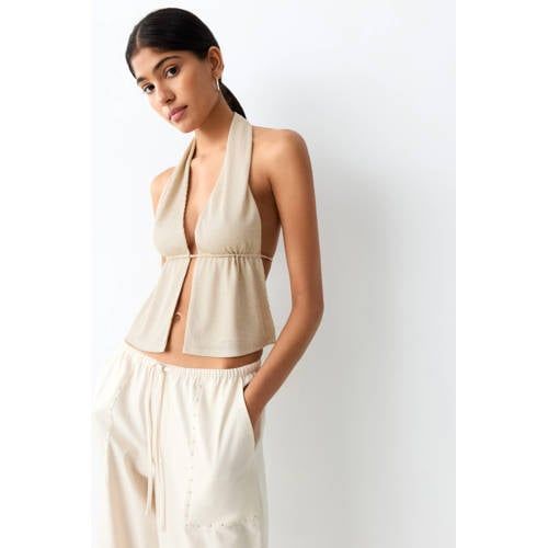 MANGO TEEN haltertop goud