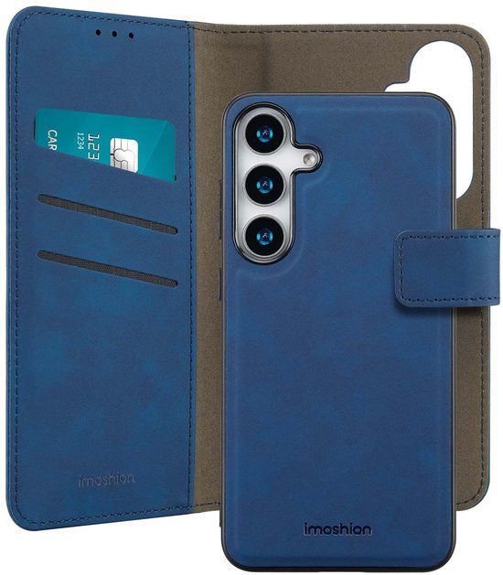 imoshion Hoesje - Geschikt voor Samsung Galaxy S25 Plus - Uitneembare 2-in-1 Luxe Bookcase - Blauw