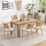 MODFU Eetkamerstoel set van 6, beige