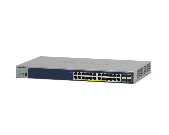 NETGEAR GS728TPPv3 - Smart Managed PoE+ Gigabit Switch - 24-Poorts - SFP - 19 inch rackmount