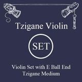 LARSEN STRINGS vioolsnaren Tzigane multifilament vezelkern set E staal ball end medium