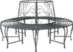 vidaXL Boom Bank 8-Aantal zitplaatsen Ø 160 x 89 cm Staal Zilvergrijs
