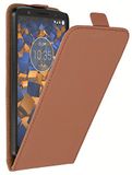 mumbi Flip Case compatibel met Motorola Moto G6, bruin