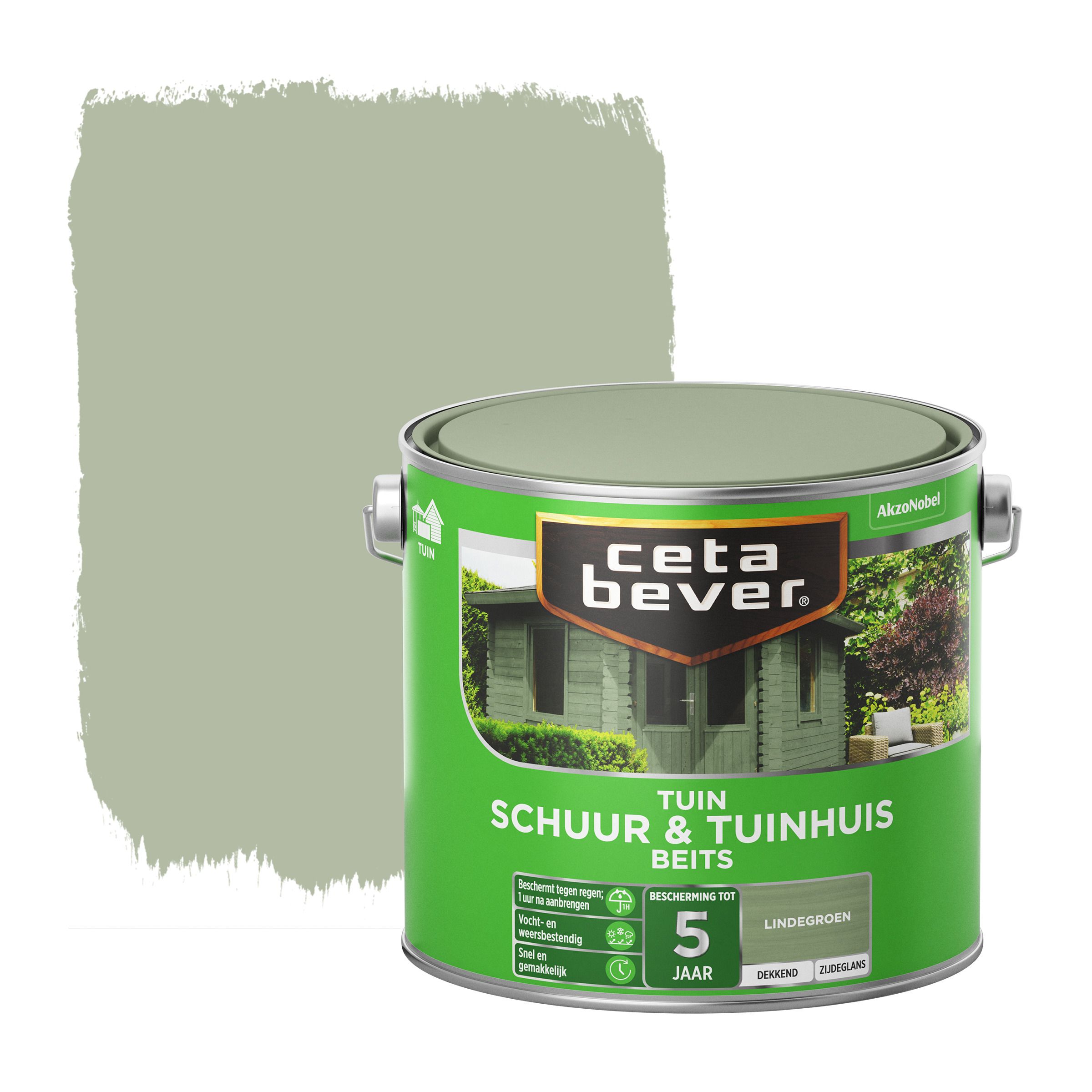 Cetabever Dekkend schuur & tuinhuis beits lindegroen 2,5l