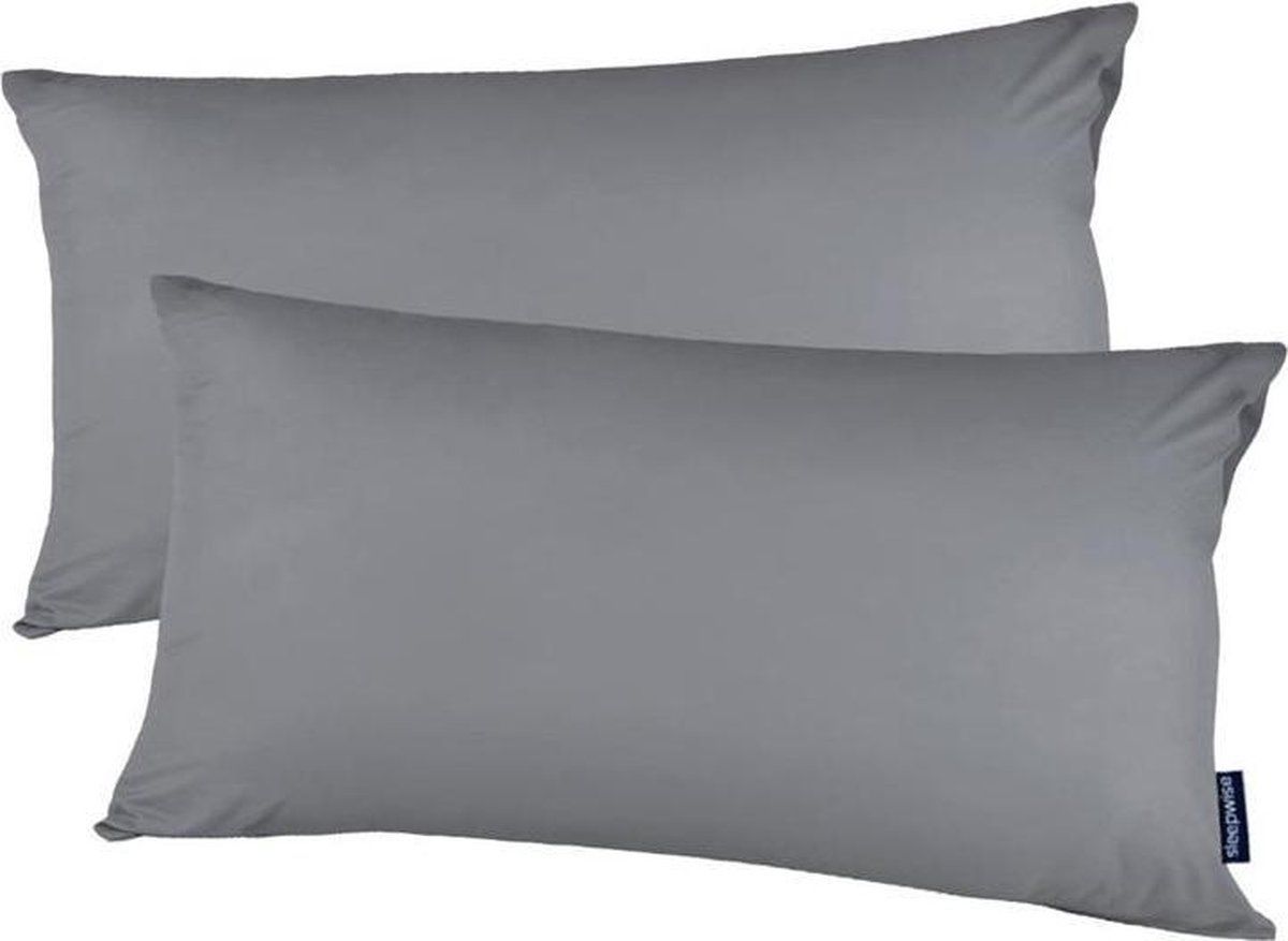 Sleepwise Soft Wonder-Edition kussenslopen set van 2 40x80cm - lichtgrijs